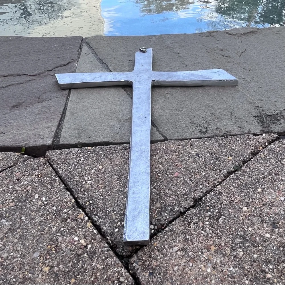 Pewter Rustic Wall Cross Decor Hanging Gift Celebration